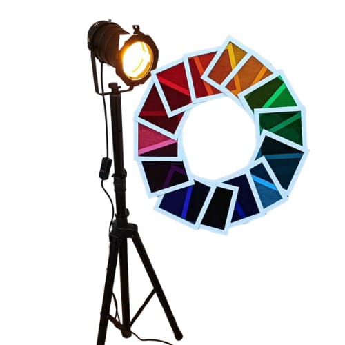 Stativlampe PAR30 inkl. 15 Farbfilter